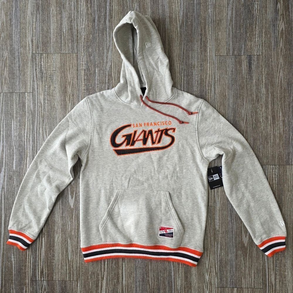 New Era San Francisco Giants Throwback Hoodie Heather Grey Orange Black Small S
